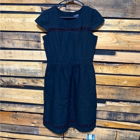 Long Tall Sally Black Linen Cut Out Dress Size 6‎ - Picture 1 of 8